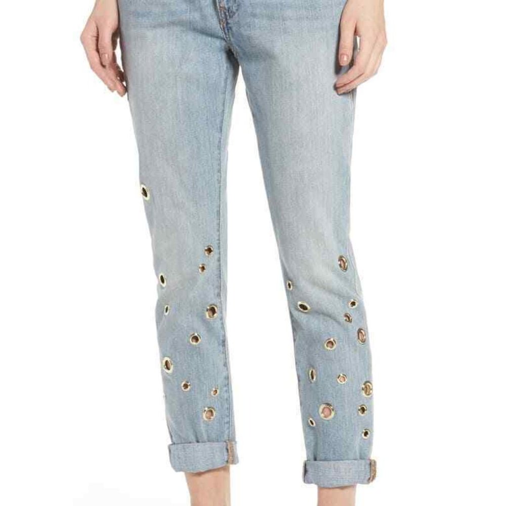 True Religion Cameron Grommet Slim Boyfriend Jeans